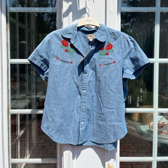 Polo by Ralph Lauren Mila Embroidered Chambray Shirt NWT - Picture 7 of 14
